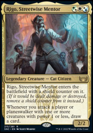 Rigo, Streetwise Mentor (Promo Pack) [Streets of New Capenna Promos] Foil
