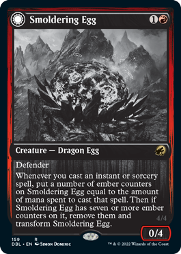 Smoldering Egg // Ashmouth Dragon [Innistrad: Double Feature] Foil
