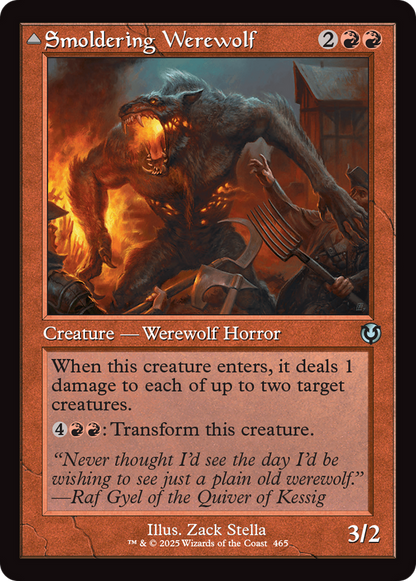 Smoldering Werewolf // Erupting Dreadwolf (Retro Frame) [Innistrad Remastered] Foil