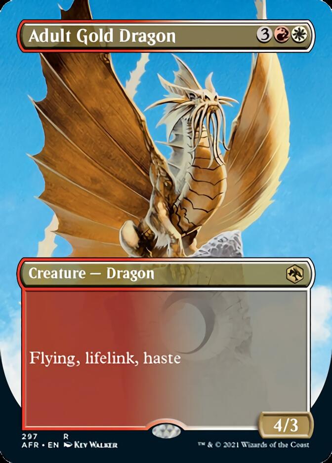 Adult Gold Dragon (Borderless Alternate Art) [Dungeons & Dragons: Adventures in the Forgotten Realms] Foil