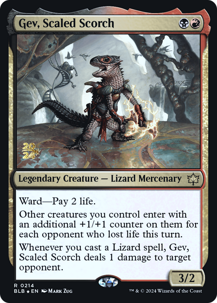 Gev, Scaled Scorch [Bloomburrow Prerelease Promos]