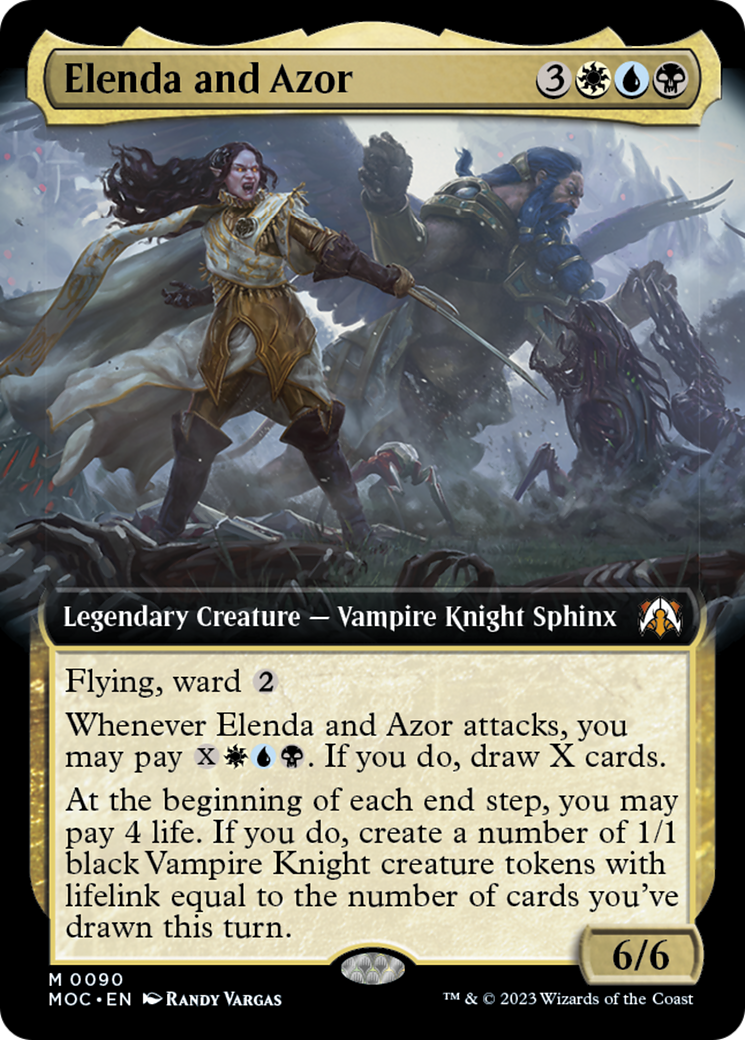 Elenda and Azor (Extended Art) [March of the Machine Commander] Foil