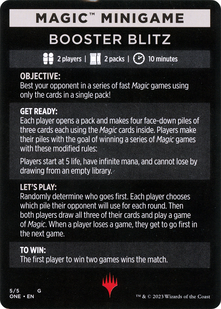 Booster Blitz  [Phyrexia: All Will Be One Minigames] Foil
