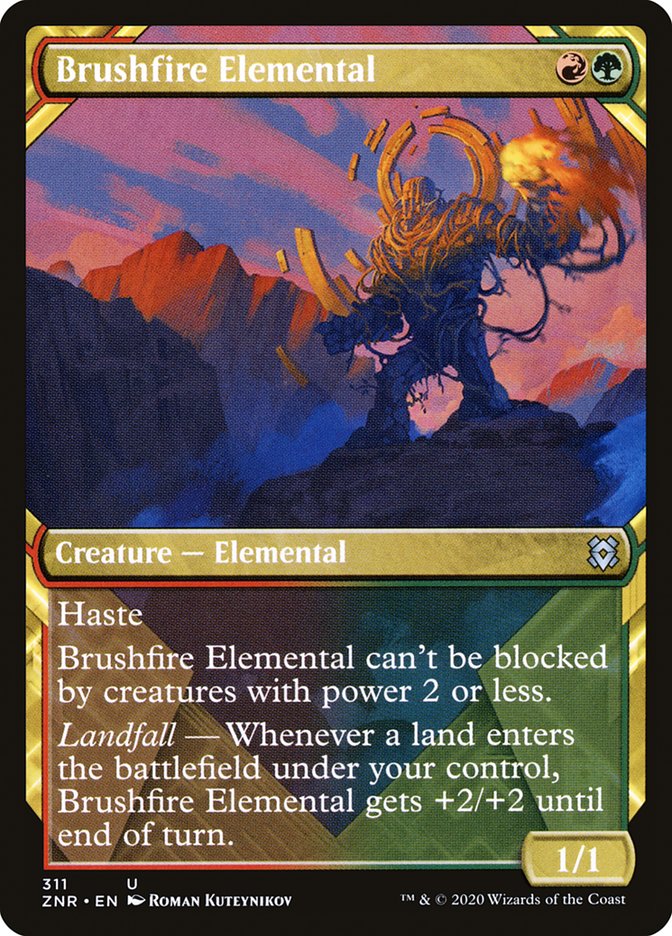 Brushfire Elemental (Showcase) [Zendikar Rising] Foil