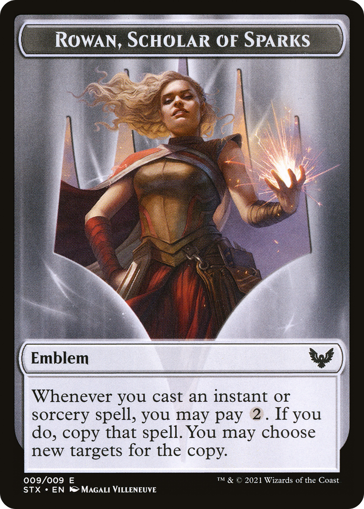 Rowan, Scholar of Sparks Emblem  [Strixhaven: School of Mages Tokens] Foil