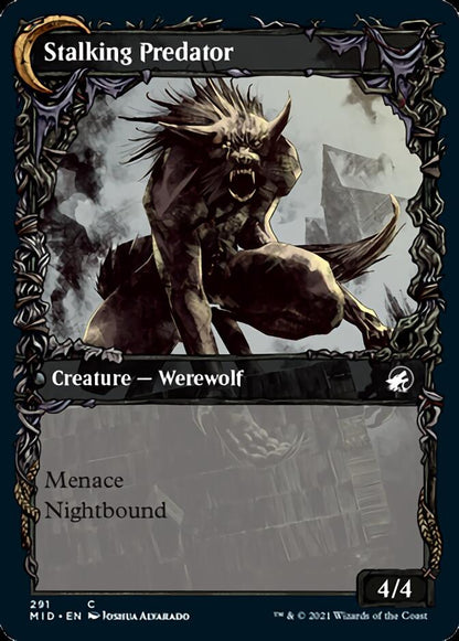 Shady Traveler // Stalking Predator (Showcase Equinox) [Innistrad: Midnight Hunt] Foil