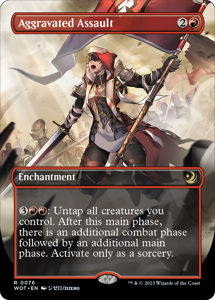 Aggravated Assault (Anime Borderless) [Wilds of Eldraine: Enchanting Tales] Foil