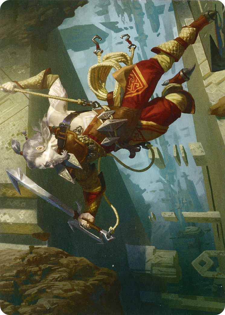 Cliffhaven Sell-Sword // Cliffhaven Sell-Sword  [Zendikar Rising Art Series] (Borderless) Foil