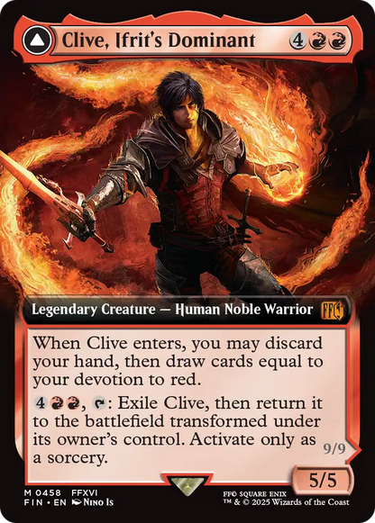 Clive, Ifrit's Dominant // Ifrit, Warden of Inferno (Extended Art) [FINAL FANTASY] Foil