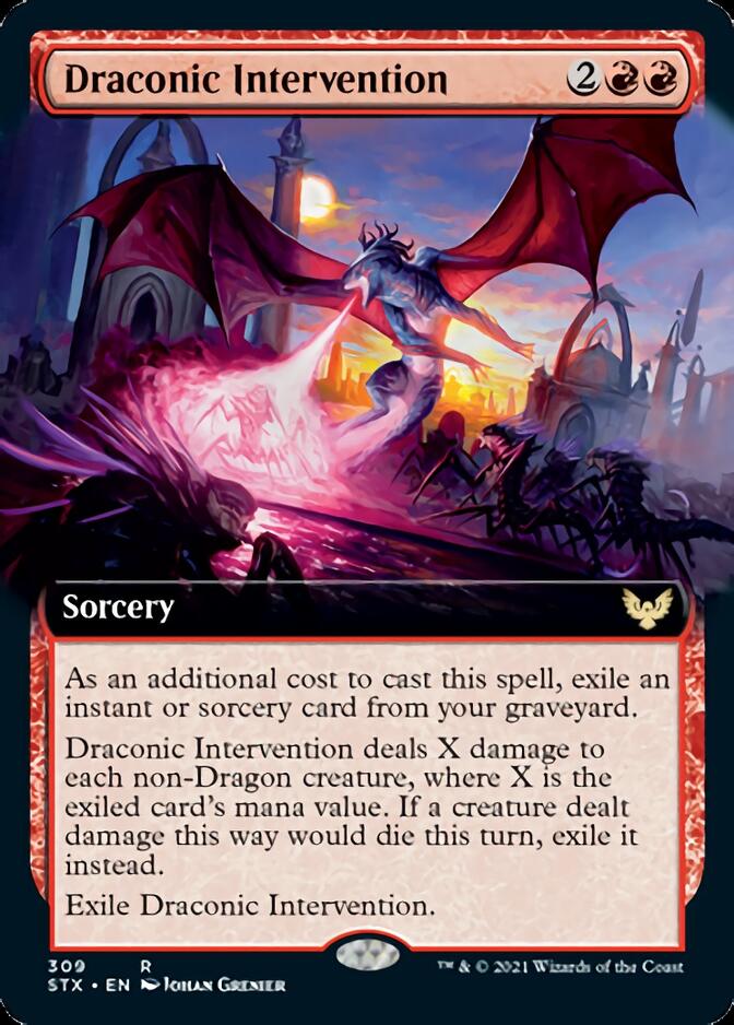 Draconic Intervention (Extended Art) [Strixhaven: School of Mages] Foil