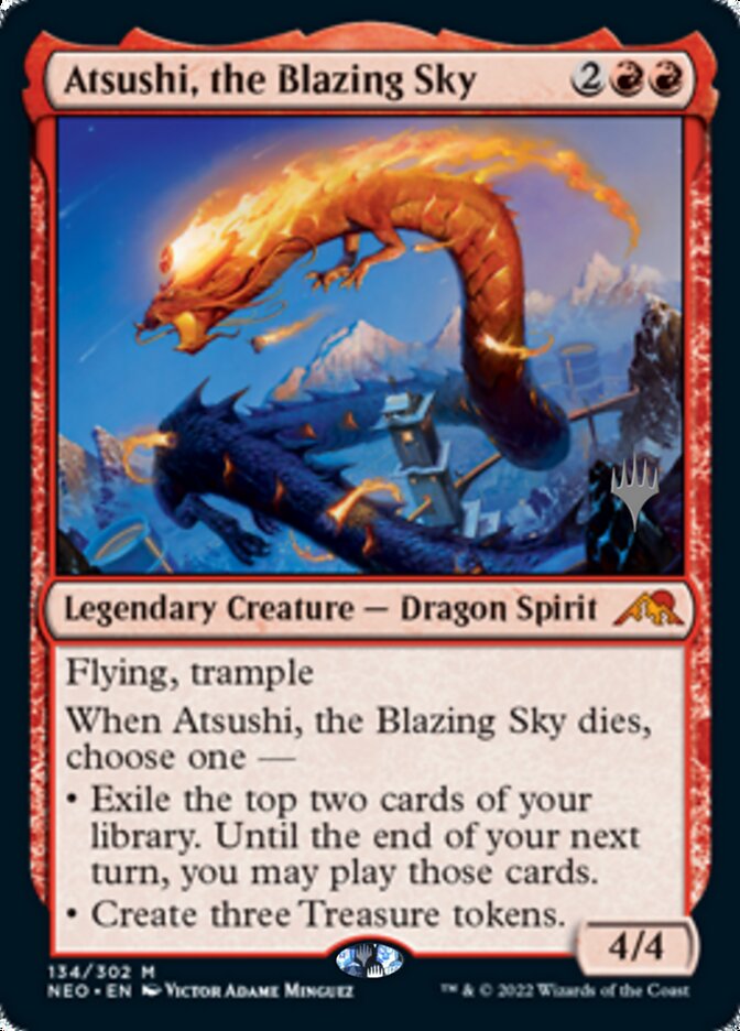 Atsushi, the Blazing Sky (Promo Pack) [Kamigawa: Neon Dynasty Promos] Foil