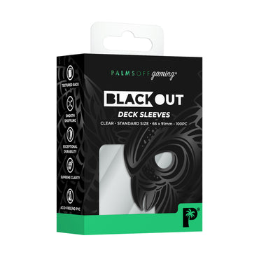 Palms Off Gaming Blackout Deck Sleeves 100pc Clear