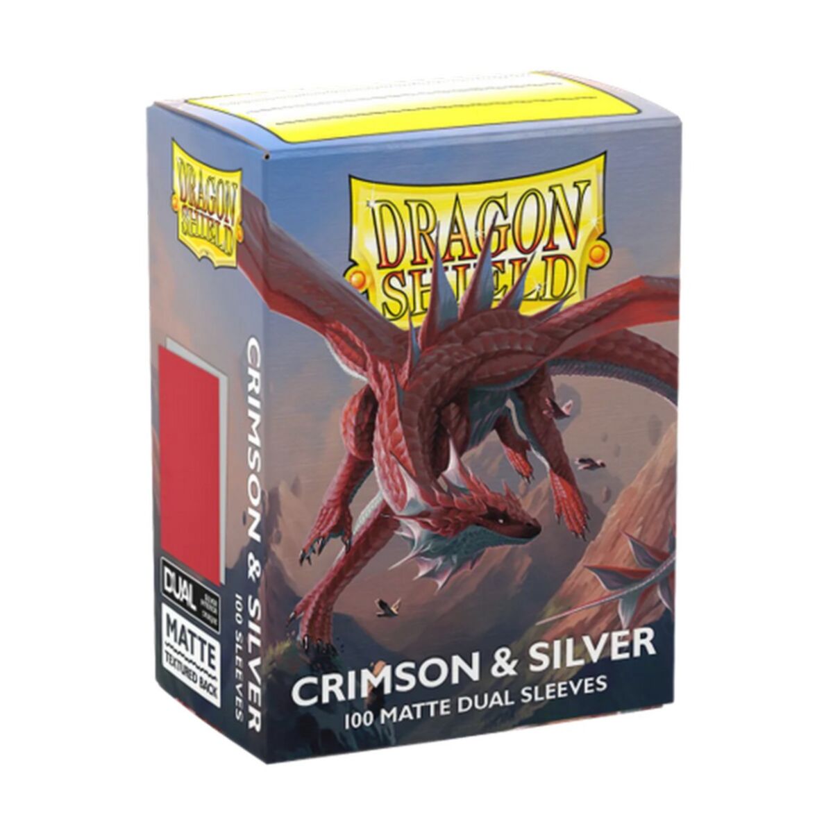 Dragon Shield: Sleeves – Dual Matte – Crimson/Silver (Standard Size)