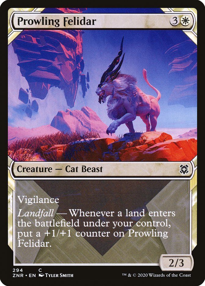 Prowling Felidar (Showcase) [Zendikar Rising] Foil