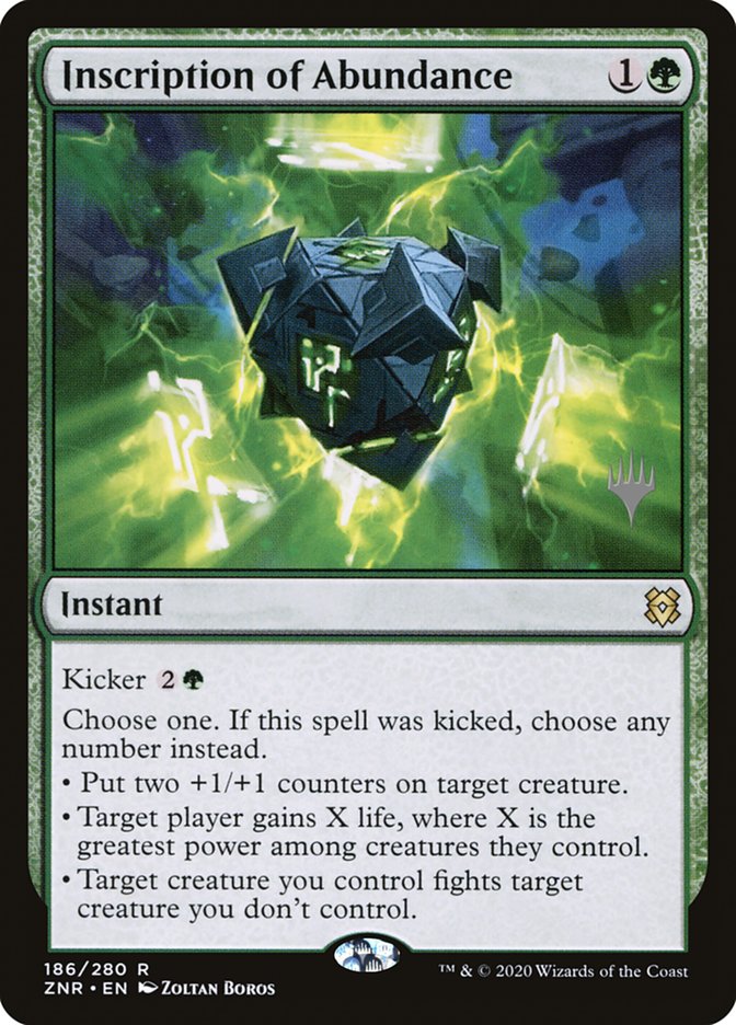 Inscription of Abundance (Promo Pack) [Zendikar Rising Promos] Foil