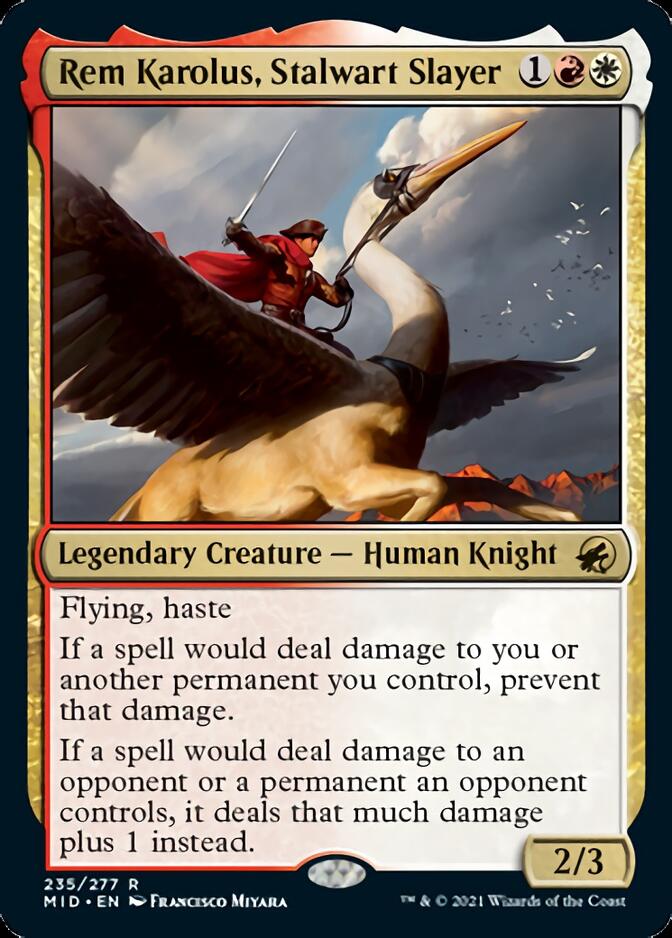 Rem Karolus, Stalwart Slayer [Innistrad: Midnight Hunt] Foil