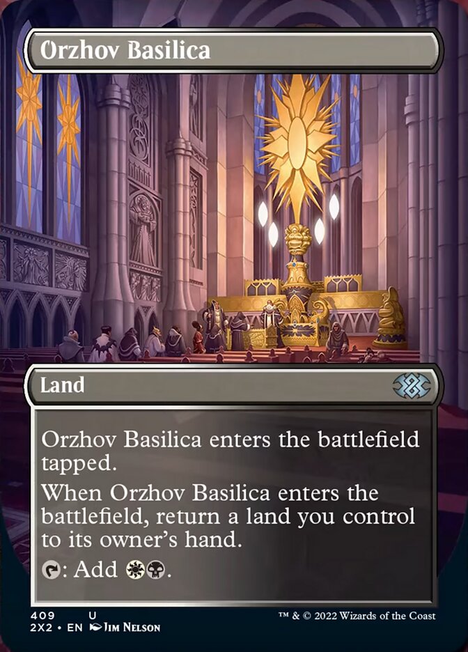 Orzhov Basilica (Borderless Alternate Art) [Double Masters 2022] Foil