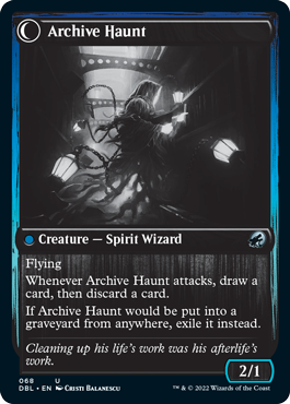Overwhelmed Archivist // Archive Haunt [Innistrad: Double Feature] Foil