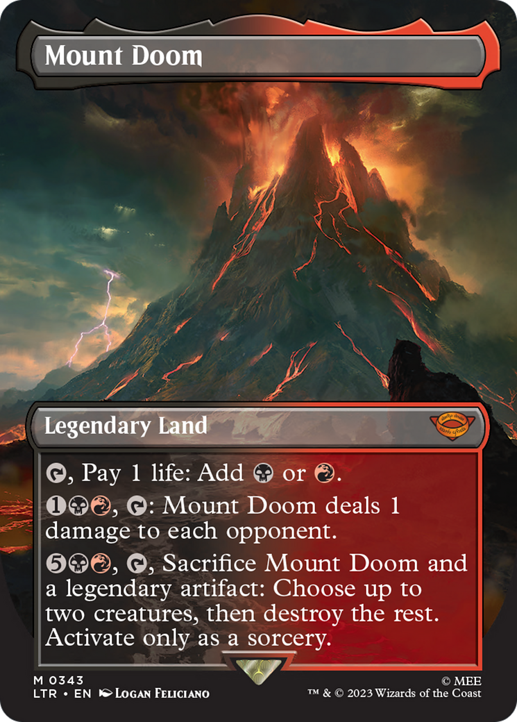 Mount Doom (Borderless Alternate Art) [The Lord of the Rings: Tales of Middle-Earth] Foil