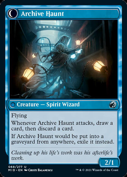 Overwhelmed Archivist // Archive Haunt [Innistrad: Midnight Hunt] Foil