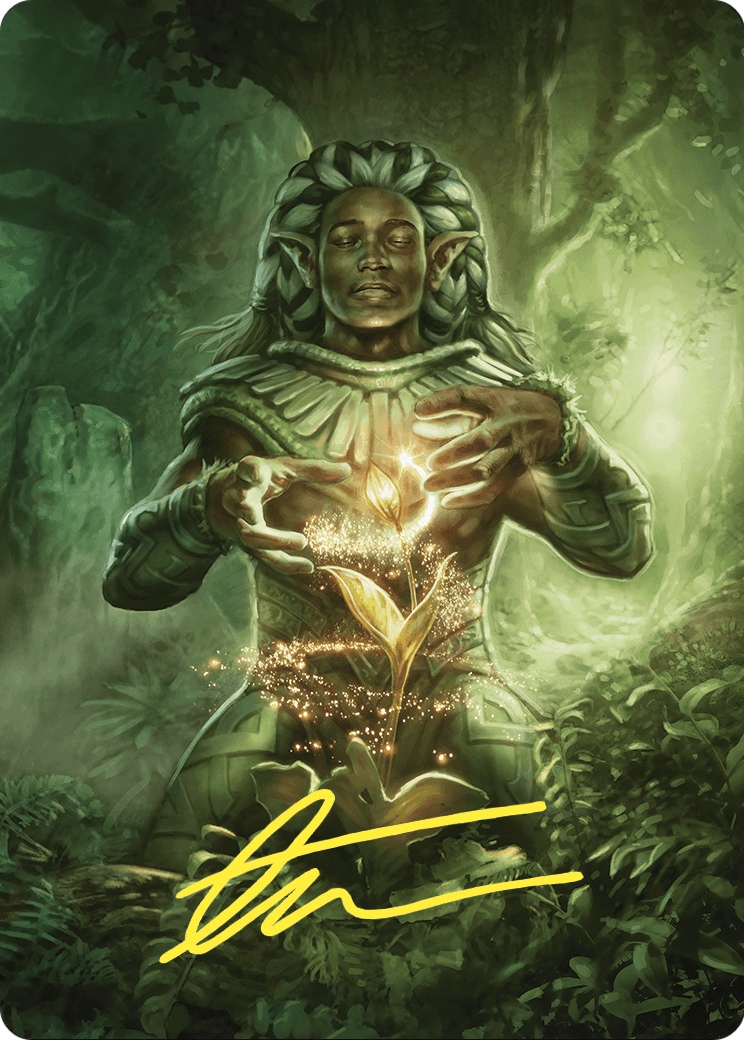 Elvish Mystic // Elvish Mystic  [Commander Masters Art Series] (Borderless) Foil