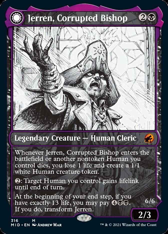 Jerren, Corrupted Bishop // Ormendahl, the Corrupted (Showcase Eternal Night) [Innistrad: Midnight Hunt] Foil