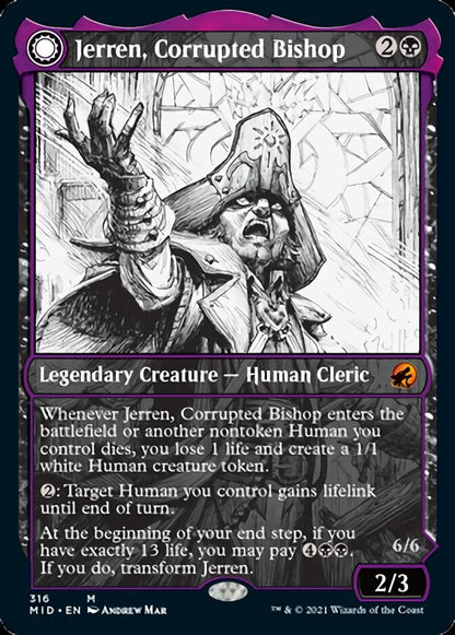 Jerren, Corrupted Bishop // Ormendahl, the Corrupted (Showcase Eternal Night) [Innistrad: Midnight Hunt] Foil