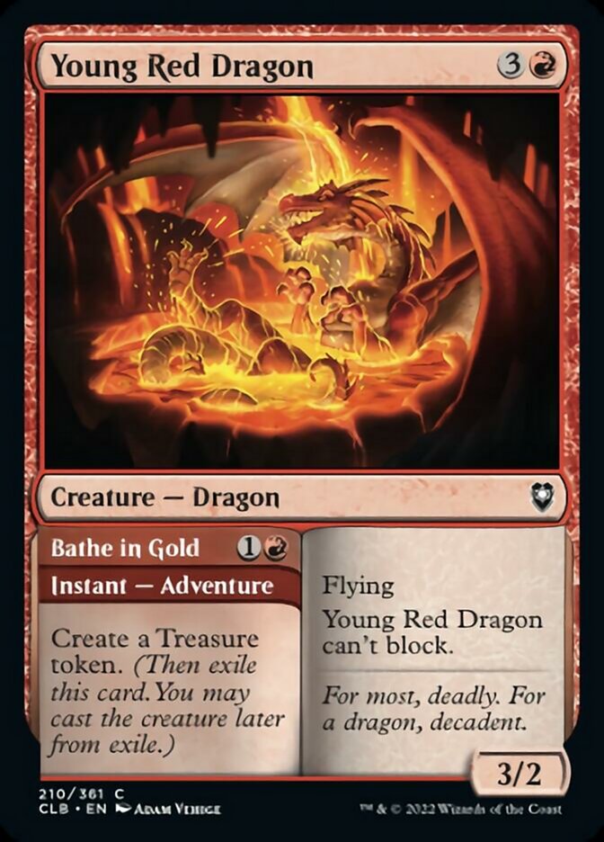 Young Red Dragon // Bathe in Gold [Commander Legends: Battle for Baldur's Gate] Foil