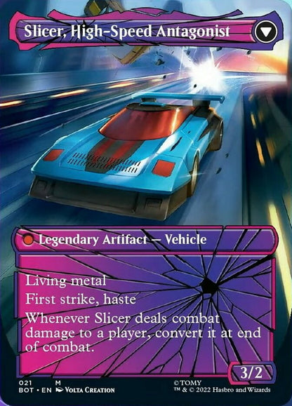 Slicer, Hired Muscle // Slicer, High-Speed Antagonist (Shattered Glass) [Transformers] Foil