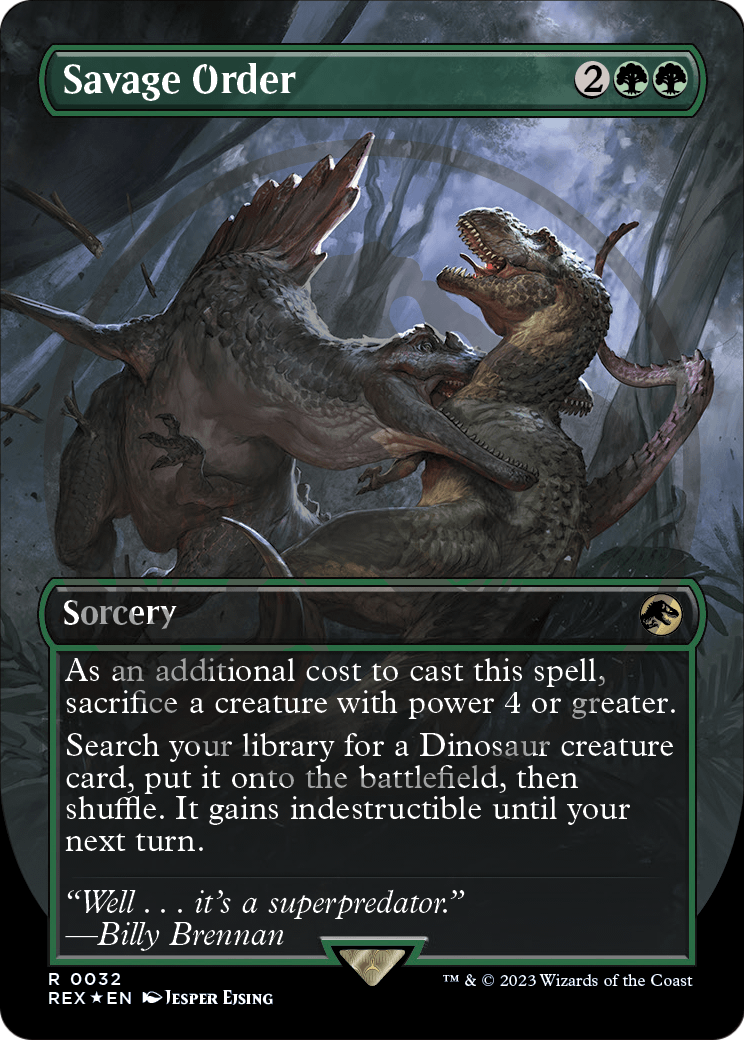 Savage Order (Borderless) (Emblem)  [Jurassic World Collection] (Borderless) Foil