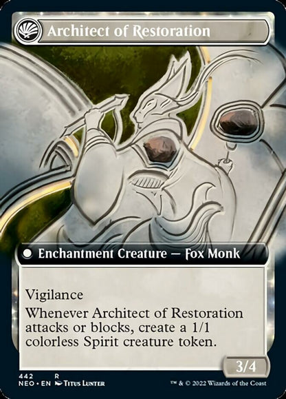 The Restoration of Eiganjo // Architect of Restoration (Extended Art) [Kamigawa: Neon Dynasty] Foil