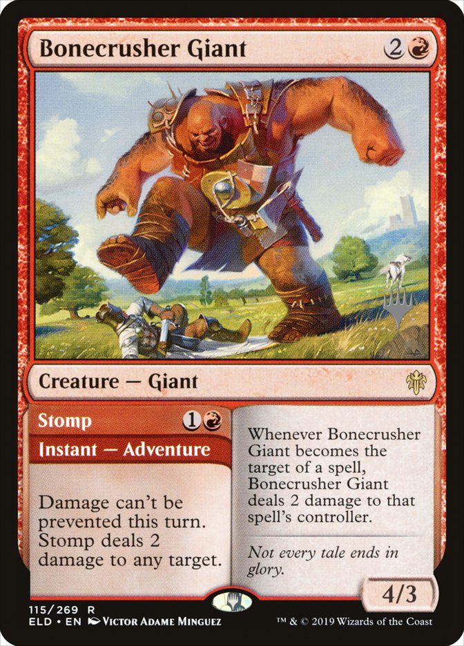Bonecrusher Giant // Stomp (Promo Pack) [Throne of Eldraine Promos] Foil