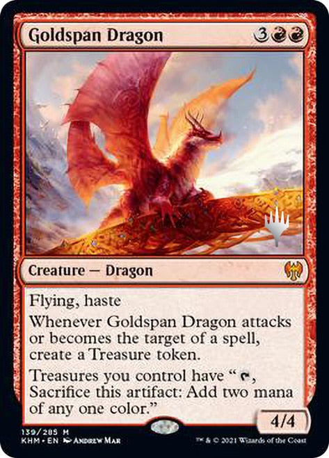 Goldspan Dragon (Promo Pack) [Kaldheim Promos] Foil
