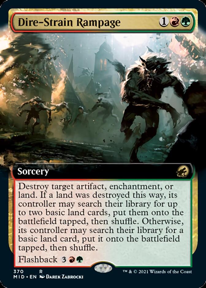 Dire-Strain Rampage (Extended Art) [Innistrad: Midnight Hunt] Foil