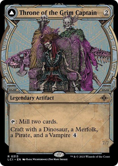 Throne of the Grim Captain // The Grim Captain (Showcase) [The Lost Caverns of Ixalan] Foil