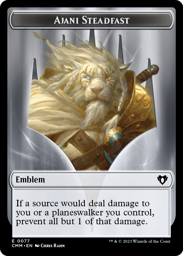 Ajani Steadfast Emblem  [Commander Masters Tokens]