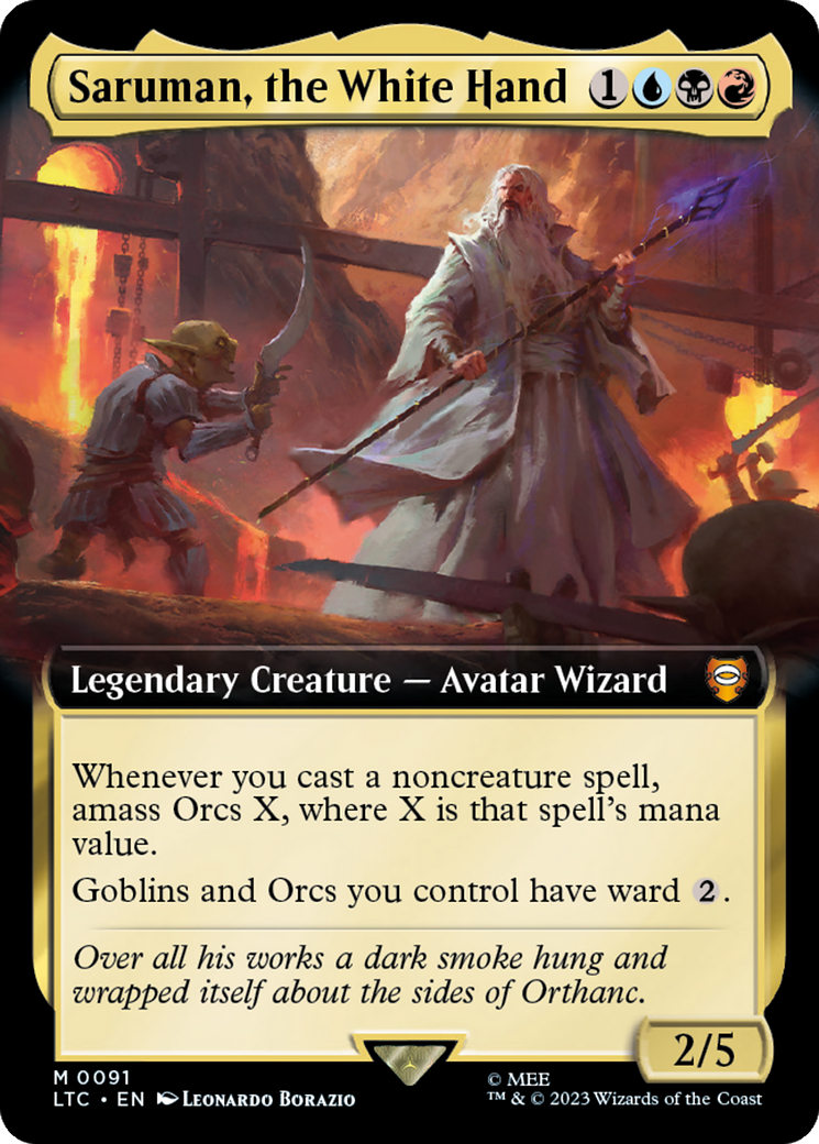 Saruman, the White Hand (Extended Art) [The Lord of the Rings: Tales of Middle-Earth Commander] Foil