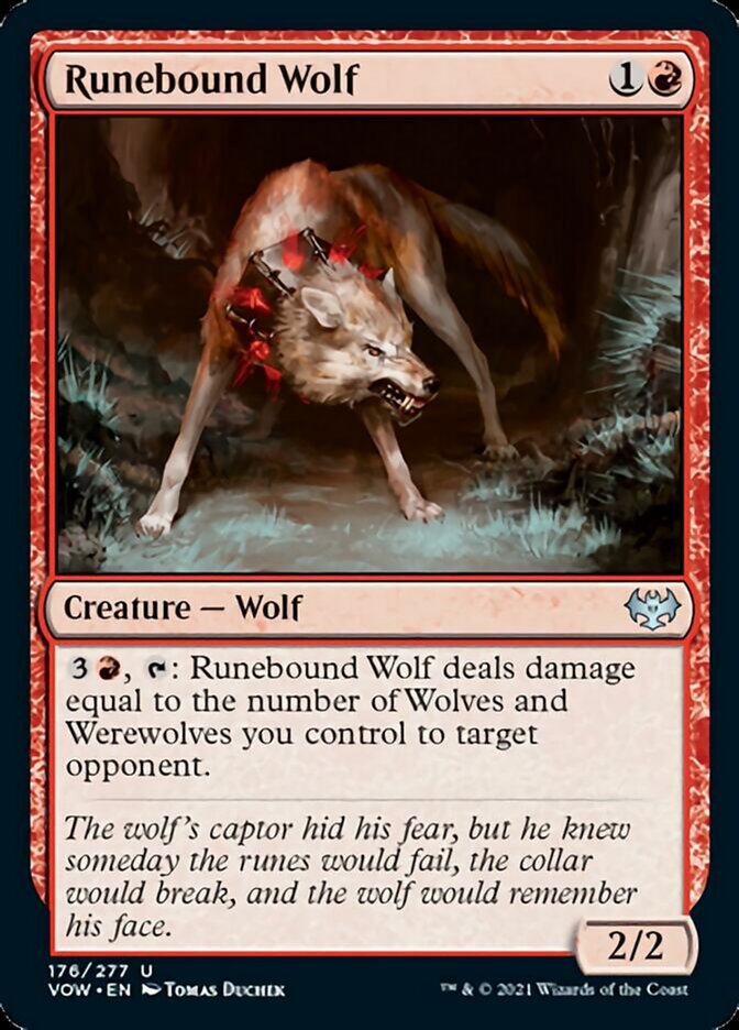 Runebound Wolf [Innistrad: Crimson Vow] Foil