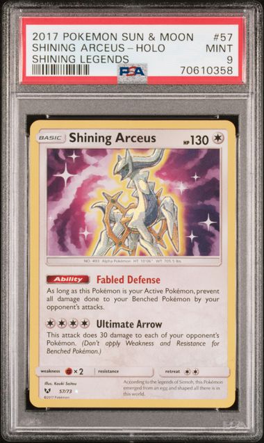 Shining Arceus Holo Shining Legends #57 PSA 9