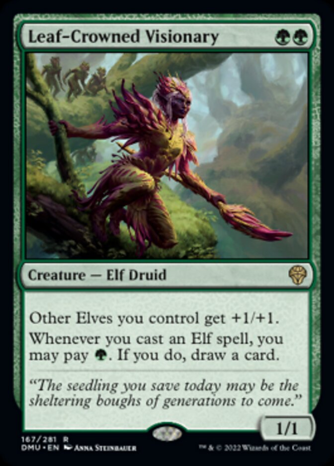 Leaf-Crowned Visionary [Dominaria United] Foil