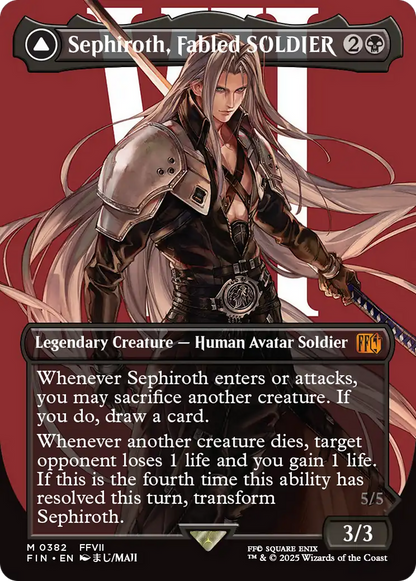 Sephiroth, Fabled SOLDIER // Sephiroth, One-Winged Angel (Borderless) (0382) [FINAL FANTASY] Foil