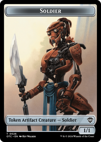 Elemental (0014) // Soldier (0026) Double-Sided Token [Outlaws of Thunder Junction Commander Tokens]
