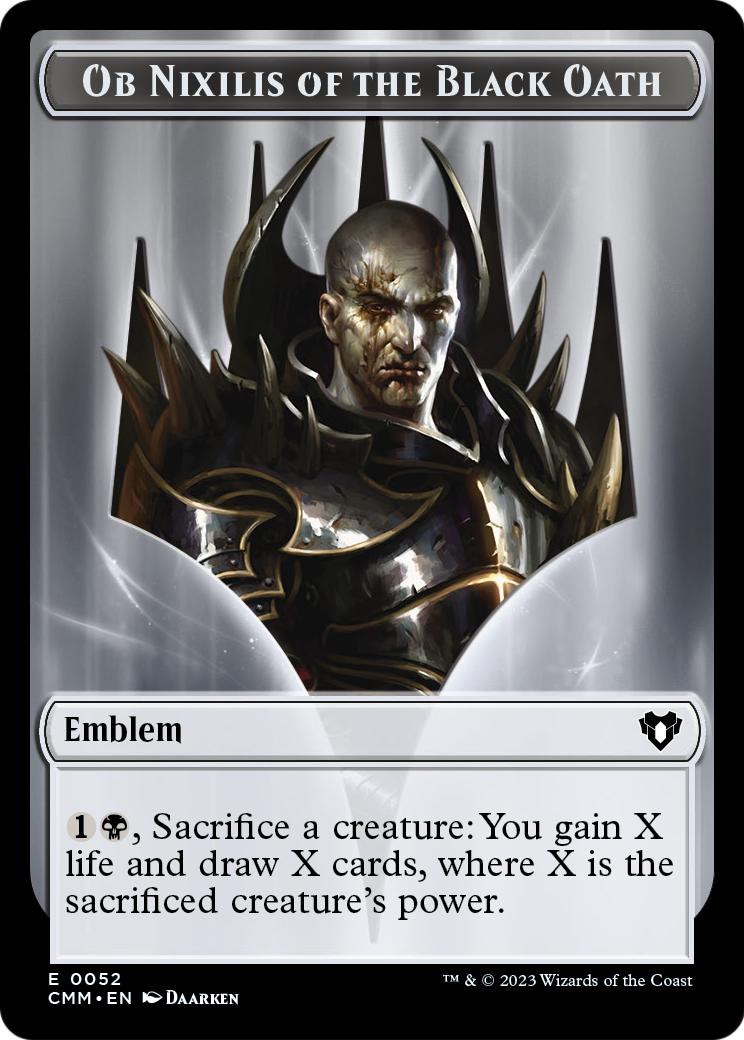 Ob Nixilis of the Black Oath Emblem  [Commander Masters Tokens]