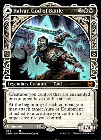Halvar, God of Battle // Sword of the Realms (Showcase) [Kaldheim] Foil