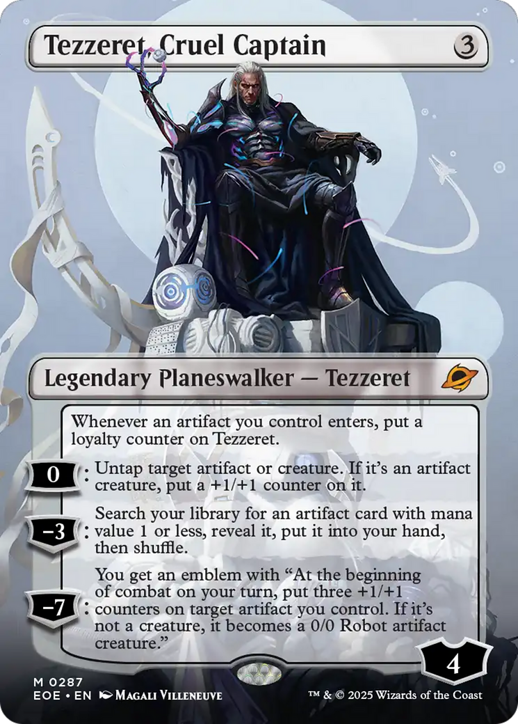 Tezzeret, Cruel Captain (Borderless) [Edge of Eternities] Foil