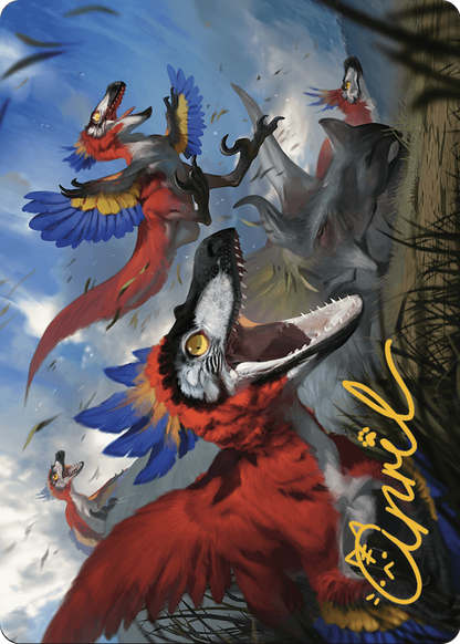 Wrathful Raptors // Wrathful Raptors  [The Lost Caverns of Ixalan Art Series] (Borderless) Foil