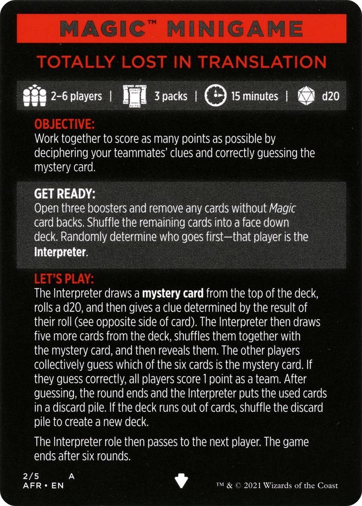 Totally Lost in Translation // Totally Lost in Translation (cont'd)  [Adventures in the Forgotten Realms Minigames] Foil