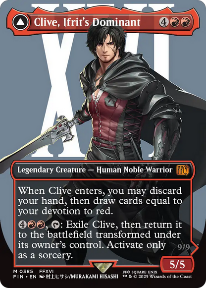 Clive, Ifrit's Dominant // Ifrit, Warden of Inferno (Borderless) (0385) [FINAL FANTASY] Foil