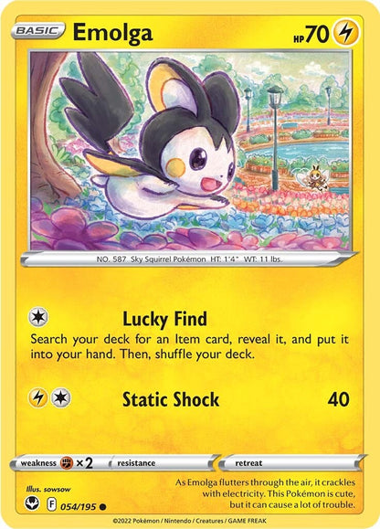 Emolga (054/195) [Sword & Shield: Silver Tempest] Reverse Holofoil