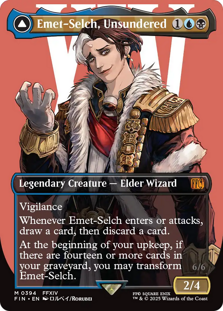 Emet-Selch, Unsundered // Hades, Sorcerer of Eld (Borderless) [FINAL FANTASY] Foil